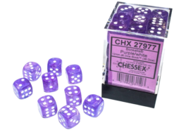 Chessex D6 Set Of 36: Luminary Purple And White (12mm)