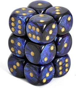 Chessex 16mm D6 Set Of 12: Scarab Royal Blue