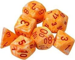 Chessex Poly Dice Set - Festive Sunburst With Red