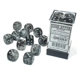 Chessex D6 Set Of 12: Translucent Smoke (16mm)