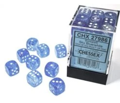 Chessex D6 Set Of 36: Borealis Luminary Teal & Gold (12mm)