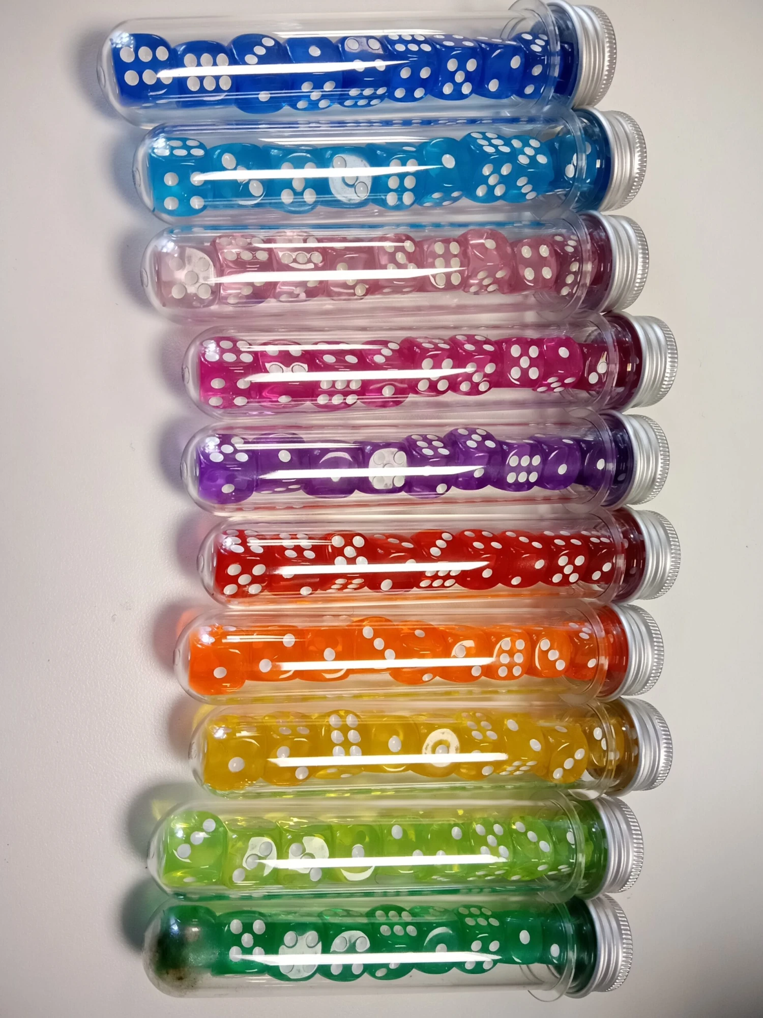 Translucent Dice Tube - 10 D6 - Light Pink