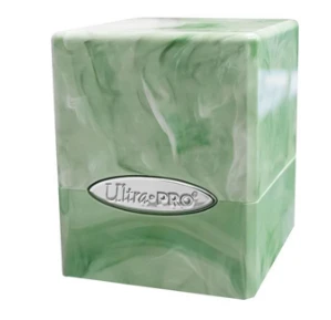 Marble Satin Cube - Lime Green/White