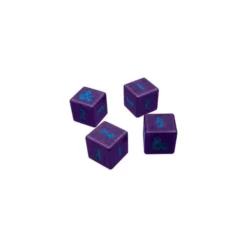 D&D Phandelver Campaign 4D6 Heavy Metal Dice - Royal Purple And Sky Blue