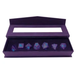 D&D Phandelver Campaign 7 RPG Heavy Metal Dice - Royal Purple And Sky Blue
