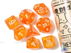 Dice Set - Poly 7 - Borealis Blood Orange/White