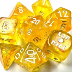 Dice Set - Poly 7 - Borealis Canary/White