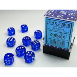 Chessex D6 Set Of 36: Translucent Blue (12mm)