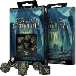 Call Of Cthulhu Black & Glow In The Dark Dice Set