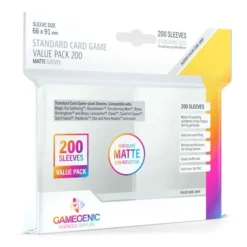 Gamegenic Standard Card Game Value Pack Sleeves- Matte Clear (200ct.)